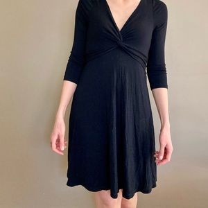 Anthropologie Lilka Black Torsade Jersey Dress